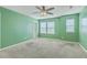 Bedroom featuring carpeted floor, ceiling fan, and windows for plenty of natural light at 1350 Wild Goose Trl, Summerville, SC 29483