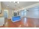 Open concept kitchen featuring stainless appliances, granite counters, and a blue accent island at 1350 Wild Goose Trl, Summerville, SC 29483