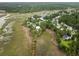An aerial view highlights waterfront homes nestled among lush marshland at 1417 S Jetties Ct, Mount Pleasant, SC 29466