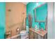 Stylish half-bathroom with modern fixtures, vanity with glass bowl sink, and designer accents at 146 Chaste Tree Cir, Goose Creek, SC 29445