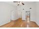 Living room with ceiling fan and easy access to the kitchen, bathroom, and bedrooms at 1505 Blaze Ln, Charleston, SC 29412