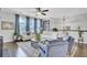 Spacious living room boasting hardwood floors and contemporary furniture at 1550 Spring Moss Rd, Mount Pleasant, SC 29466