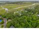 Aerial view of the neighborhood featuring waterways, beautiful homes, and verdant green trees at 1612 John Fenwick Ln, Johns Island, SC 29455