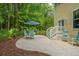 Backyard patio featuring outdoor seating and beautiful trees at 1721 Wellstead St, Mount Pleasant, SC 29466