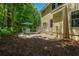 Inviting backyard patio with seating and a lush, wooded backdrop at 1721 Wellstead St, Mount Pleasant, SC 29466