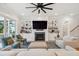 Bright living room with built-in shelving, a fireplace, and comfortable seating at 1903 Bolden Dr, Mount Pleasant, SC 29466