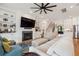 Cozy living room featuring a fireplace, built-in shelves, and comfortable seating at 1903 Bolden Dr, Mount Pleasant, SC 29466