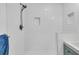 Walk-in shower featuring white subway tile and a modern shower head with built-in shower niches at 1909 Swift Ave, Charleston, SC 29407