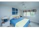 Cozy bedroom with natural light, ceiling fan, and nautical themed decor at 408 Yacht Harbor Ct # Share 4, Isle of Palms, SC 29451