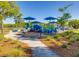Community playground with blue shade covers, slides, and climbing structures provides a fun recreational space for residents at 5065 Durant Ave, North Charleston, SC 29405