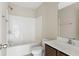 Clean bathroom featuring a shower-tub combination, toilet, and vanity with a mirror at 5104 E Liberty Park Cir, North Charleston, SC 29405