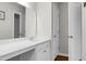 Bathroom with white countertop, a white vanity, and a mirror at 717 Butter Rd, Bonneau, SC 29431