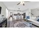 Open concept living space connecting the kitchen and living room at 101 Patterson Ave, Goose Creek, SC 29445