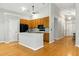 Open-concept kitchen featuring an island, sleek appliances, and hardwood floors at 1321 Wild Olive Dr, Mount Pleasant, SC 29464
