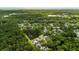 Overhead view of a lush neighborhood featuring homes, a pond, and mature trees at 1431 Whispering Oak Trl, Mount Pleasant, SC 29466