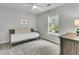 Neutral bedroom featuring daybed with ceiling fan and gray carpet flooring at 1433 Oaklanding Rd, Mount Pleasant, SC 29464