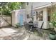 Cozy patio with outdoor seating, a grill, and a blue shed at 1433 Oaklanding Rd, Mount Pleasant, SC 29464