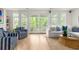 Cozy living room with ample light, stylish décor, and access to the screened porch at 1532 Sea Palms Cres, Mount Pleasant, SC 29464