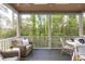 Relaxing screened porch area with comfortable seating and views of the surrounding greenery at 1532 Sea Palms Cres, Mount Pleasant, SC 29464
