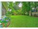 Lush backyard with beautiful blue hydrangeas, a wooden fence, and mature trees, offering a serene and private outdoor space at 1967 Campion Hall Rd, Charleston, SC 29407