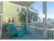 Screened porch featuring comfortable seating with views of the trees and neighborhood at 204 Michigan Ave # C-5 - 11, Folly Beach, SC 29439