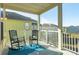 Relaxing porch with rocking chairs and a scenic view of the neighborhood at 204 Michigan Ave # C-5 - 11, Folly Beach, SC 29439