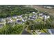 Aerial view of houses in a wooded neighborhood near a river or marsh at 2408 Bent Oak Rd, Mount Pleasant, SC 29466