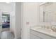 Bright bathroom features a vanity with a white countertop and view to a bedroom at 2828 Wagner Way, Mount Pleasant, SC 29466