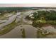Overhead view shows the home's proximity to waterways and private boat dock at 2834 Parkers Landing Rd, Mount Pleasant, SC 29466