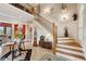 Spacious foyer with staircase, marble floors, and elegant decor creates a welcoming entrance at 2834 Parkers Landing Rd, Mount Pleasant, SC 29466