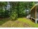 A spacious backyard with lush green grass and mature trees behind a screened porch at 3005 Macbeth Creek Dr, Charleston, SC 29414