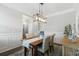 Elegant dining room with modern lighting, wainscoting, and hardwood floors for stylish entertaining at 411 Topcrest Ln, Moncks Corner, SC 29461