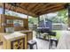 Outdoor kitchen includes built-in grill, sink and prep area at 414 Birch Ave, Goose Creek, SC 29445