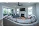 Bright and airy living room with a comfortable seating arrangement, fireplace, and sliding glass doors to the outdoor space at 436 Ripple Park Dr, Summerville, SC 29486