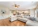 Comfortable living room with hardwood floors and neutral decor provides a welcoming and relaxing atmosphere at 708 Professor Dr, Ladson, SC 29456