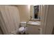 This is a bathroom with a shower/tub, toilet, vanity with sink, and granite countertop at 806 Greenmeadow Dr, Goose Creek, SC 29445