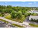 A bird's-eye view of the commercial property, featuring mature trees and ample parking space at 9612 Hoot Owl Ave, Ladson, SC 29456