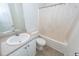 Standard bathroom with a single sink vanity and a shower-tub combination with shower curtain at 102 Sandy Hook Ct, Summerville, SC 29486