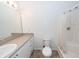 Well-lit bathroom with vanity, toilet, and shower/tub combo with curtain at 102 Sandy Hook Ct, Summerville, SC 29486
