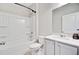 Bright bathroom featuring a tub and shower, vanity with sink, and modern fixtures at 104 Wild Orchid Way, Huger, SC 29450