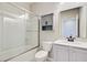 Bathroom featuring a toilet, vanity with sink, and a shower with glass doors at 104 Wild Orchid Way, Huger, SC 29450