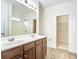 Bathroom featuring a double sink vanity, large mirror and a walk-in shower at 112 Mayfield Dr, Goose Creek, SC 29445