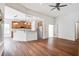 Open-concept living space seamlessly connects the kitchen with stainless appliances and living room at 112 Mayfield Dr, Goose Creek, SC 29445