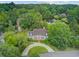 Picturesque aerial view of the home nestled among lush trees and overlooking a serene pond at 115 Old Postern Rd, Summerville, SC 29483