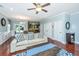 Bright living room with hardwood floors, a ceiling fan, and lots of natural light at 1253 Dingle Rd, Mount Pleasant, SC 29466