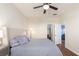 Comfortable bedroom with wood floor and ceiling fan, offering a relaxing retreat with easy access to other rooms at 1516 Oldenburg Dr, Mount Pleasant, SC 29466