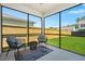 Relaxing screened porch with wicker seating and a view of the well-maintained fenced backyard at 1950 Parish House Cir, Johns Island, SC 29455