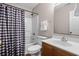 Bathroom featuring shower with a black and white shower curtain, a toilet, and sink at 202 Chandler Dr, Ladson, SC 29456