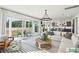 Bright living room with a modern chandelier, comfortable sofa, and sliding glass doors leading to outdoor space at 2050 Mcguire Ln # 13, Hollywood, SC 29449