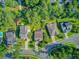 Aerial view of the neighborhood showcasing the property's location and surrounding landscape at 206 President Cir, Summerville, SC 29483